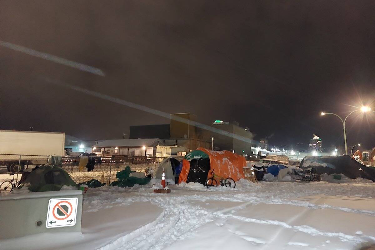 Dave Laboucane was on suboxone when becoming clean earlier this year but returned to Kelowna’s Tent City and suffered severe burns in a fire attempting to keep his tent warm in the cold weather. (Jacqueline Gelineau/Capital News)