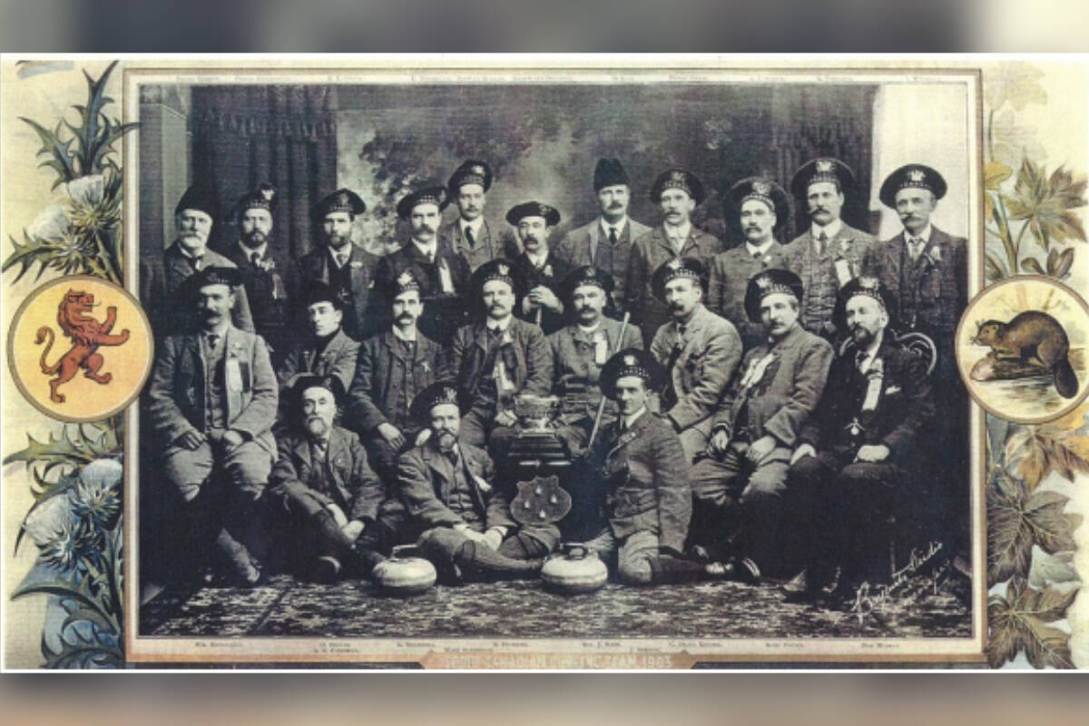 Pictured is the original 1903 Scottish curling contingent which toured Canada during the first Strathcona Cup Tour. On Jan. 15, 2023, a Scottish contingent will come to Victoria to play a test match at the Victoria Curling Club. (Courtesy of Andy Jarzebiak)