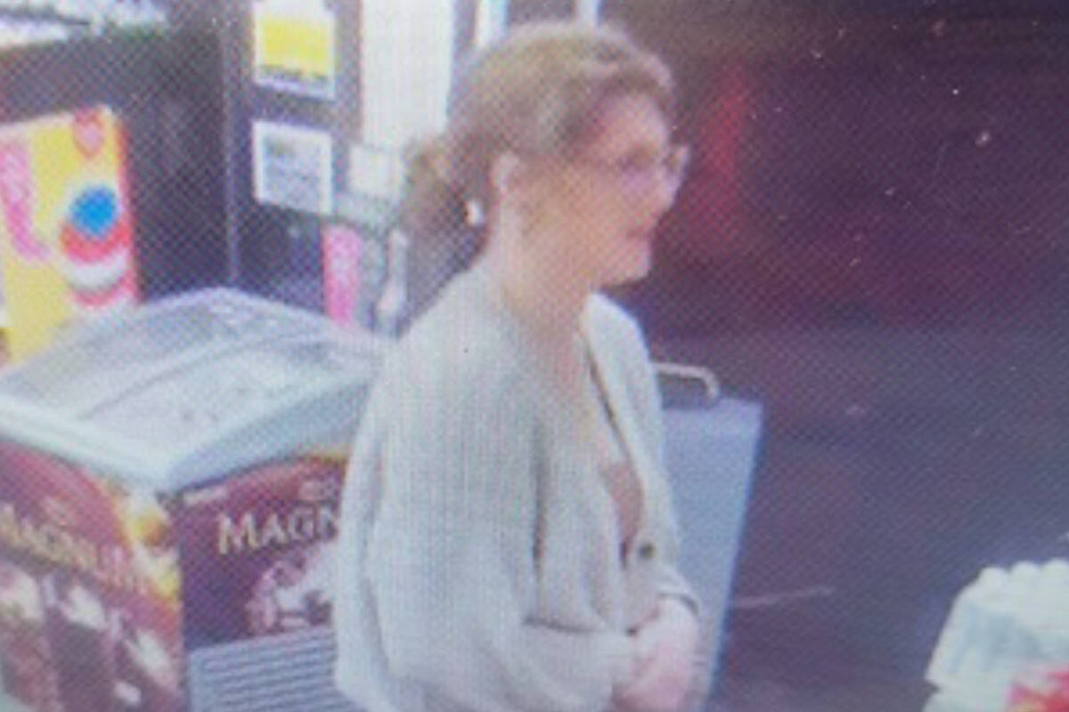 Nanaimo RCMP seek the public’s assistance in identifying a driver alleged to have crashed into a gas station convenience store on Nicol Street. (Submitted photo)