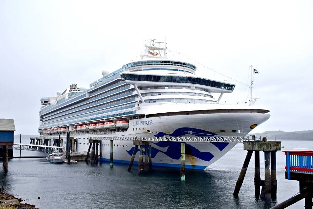 The Ruby Princess docked at the Prince Rupert Cruise Ship Terminal on May 17. (Melissa Ash/The Northern View)