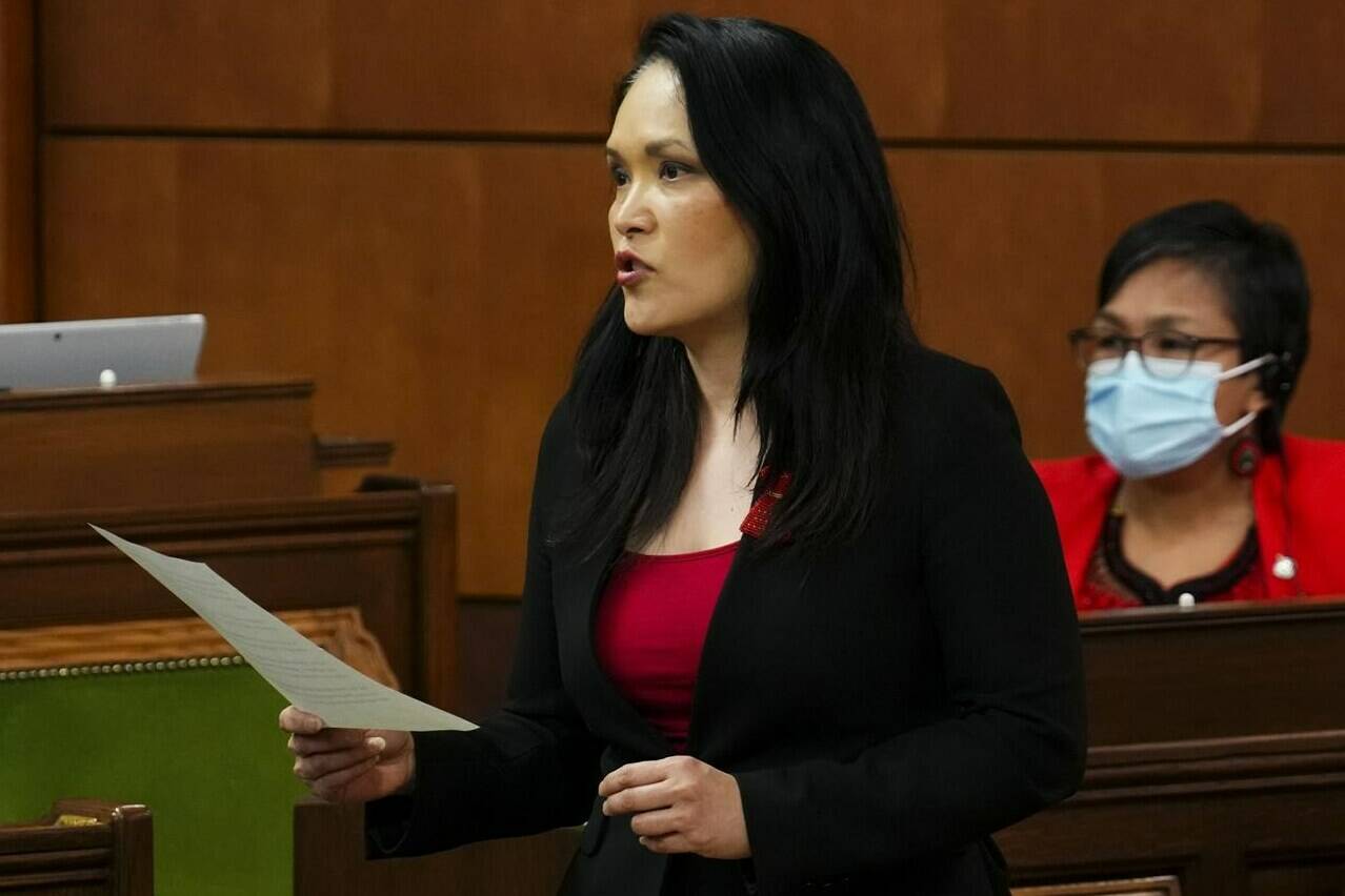 At a three-day retreat in Ottawa this week, New Democrat members of Parliament are expected to focus discussions on getting more wins out of their confidence-and-supply agreement with the federal Liberals. NDP MP Jenny Kwan speaks during question period in the House of Commons on Parliament Hill in Ottawa on Thursday, May 5, 2022. THE CANADIAN PRESS/Sean Kilpatrick