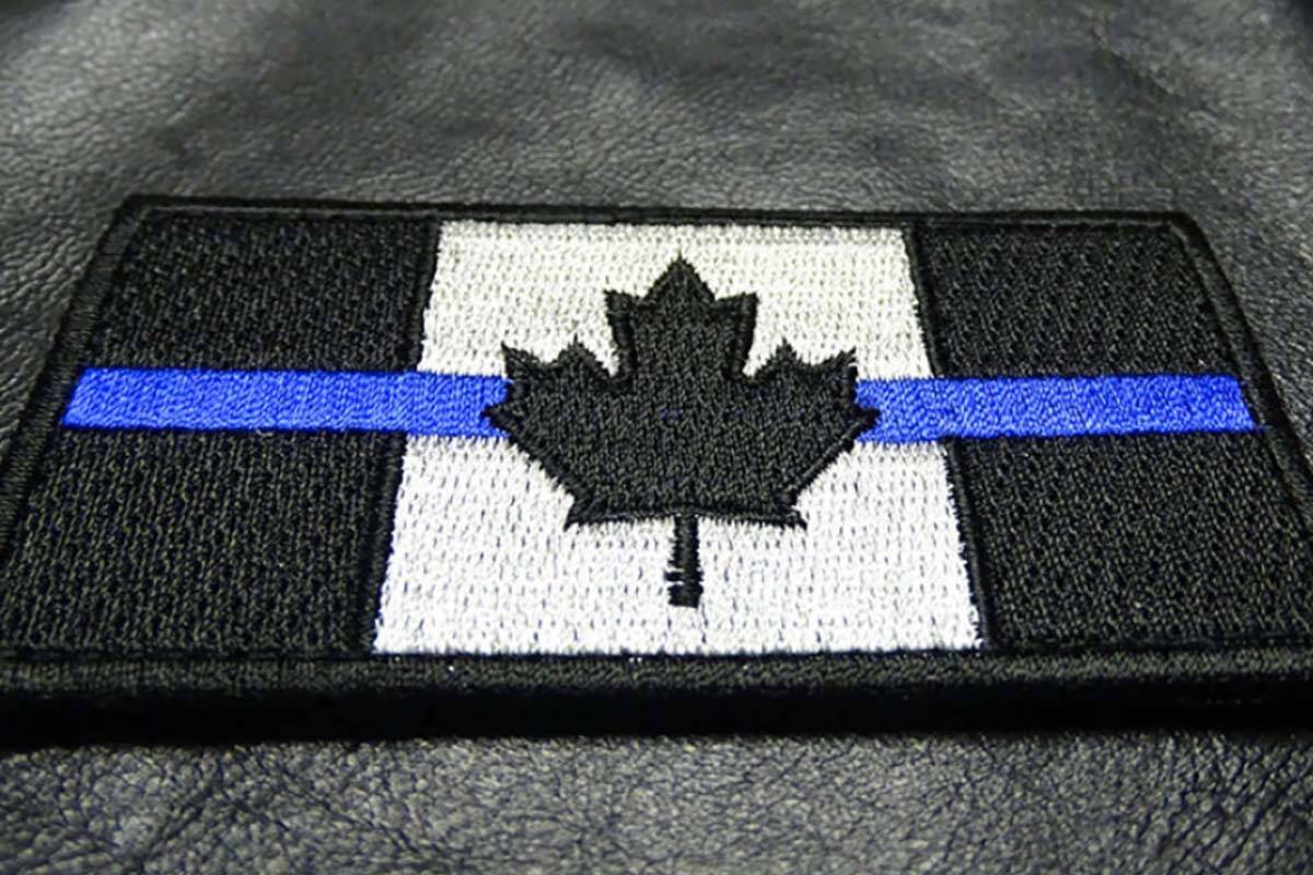 A thin blue line Canada patch. (Thinbluelinecanada.ca)