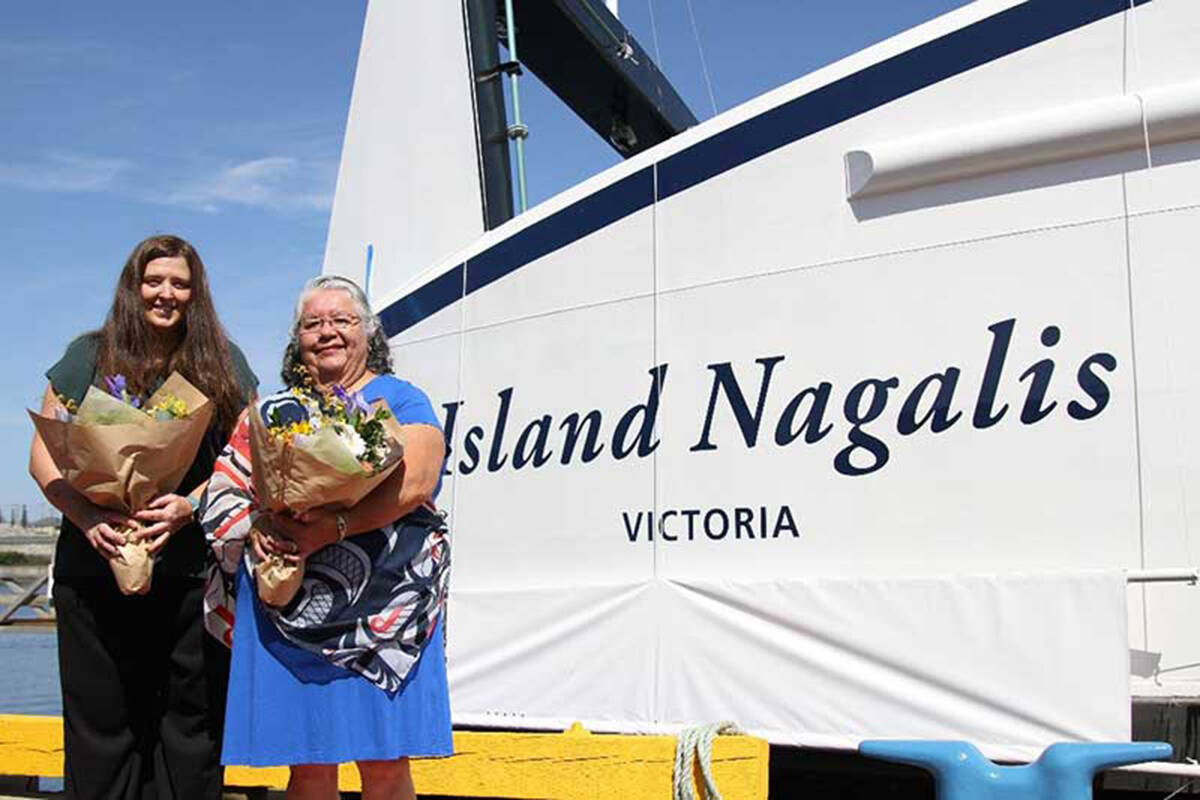 Island Nagalis sponsors: BC Ferries’ Strategic Planning Manager Joanne Doyle and Lorraine Henderson from Wei Wai Kum First Nation. BC Ferries photo