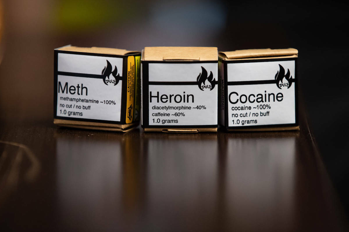 Methamphetamine, heroin and cocaine from a safe supply by the Vancouver Area Network of Drug Users, Drug User Liberation Front and Moms Stop the Harm. (THE CANADIAN PRESS/Darryl Dyck)