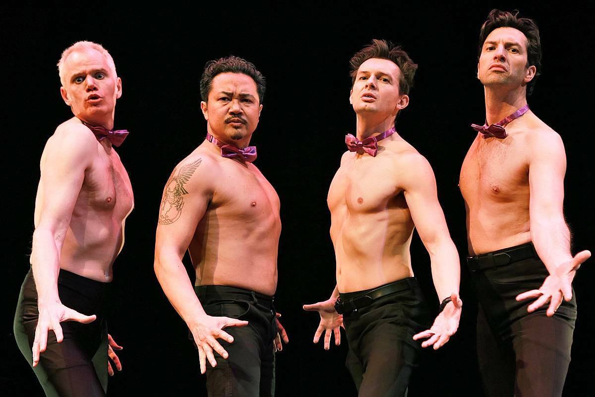 Ken Lawson, left, Chris Casillan, Roman Danylo and Michael Teigan will bring their revamped and refreshed improv show as the Comic Strippers to Nanaimo’s Port Theatre on March 3. (Submitted photo)