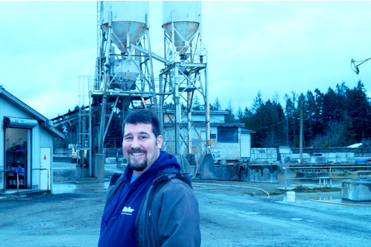 Travis Butler, president of Butler Concrete and Aggregate, says reducing the environmental impact during the production of their products is a priority. (Rick Stiebel - Sooke News Mirror)