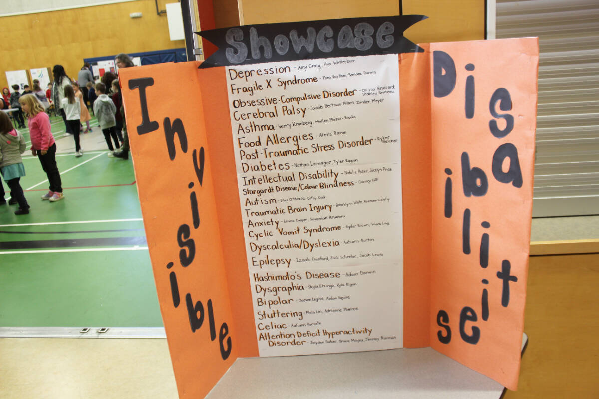 Crofton Elementary School students learned about a wide variety of invisible disabilities through a school project and shared the findings with the public. (Photo by Don Bodger)