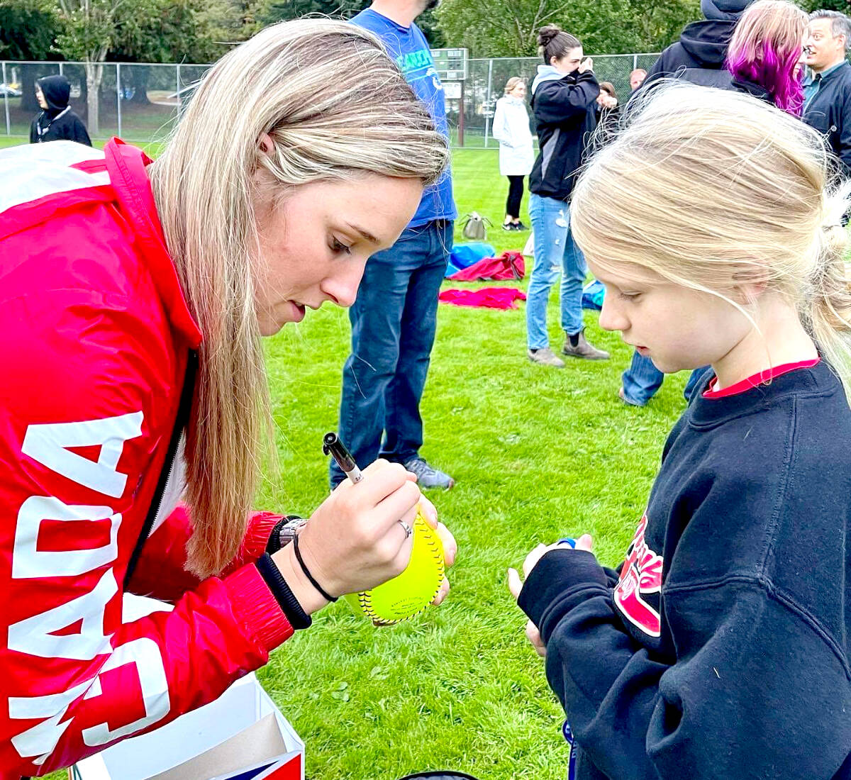 Larissa Franklin (left) has been playing on the Softball Canada Women’s National Team since 2013. (Larissa Franklin/Special to The News)