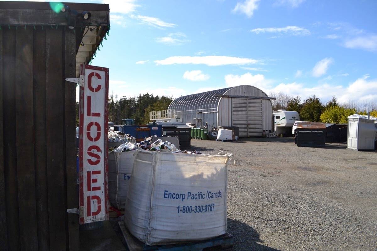 The Ucluelet Recycling Depot on Forbes Rd. will be closed as of March 25, 2023. (Nora O’Malley photo)