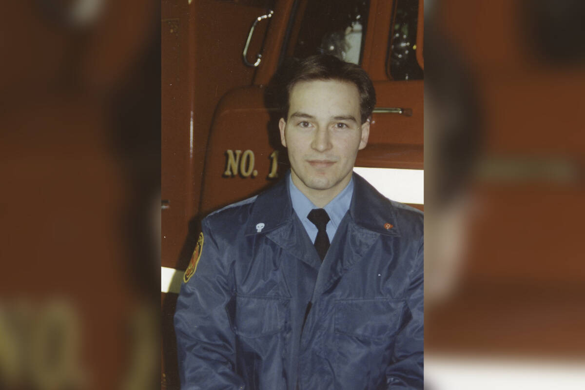 A photo of Lance Caven from the early days of his firefighting career. (Courtesy of City of Langford)