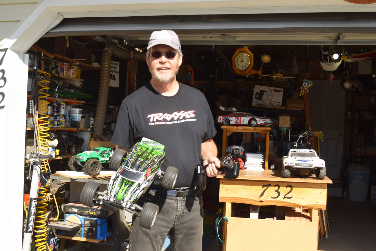 Doug Waller, Radio controlled car enthusiast shows a bit of his collection off. Waller is organizing a race this Saturday in Campbell River. (Photo Edward Hitchins/Campbell River Mirror)