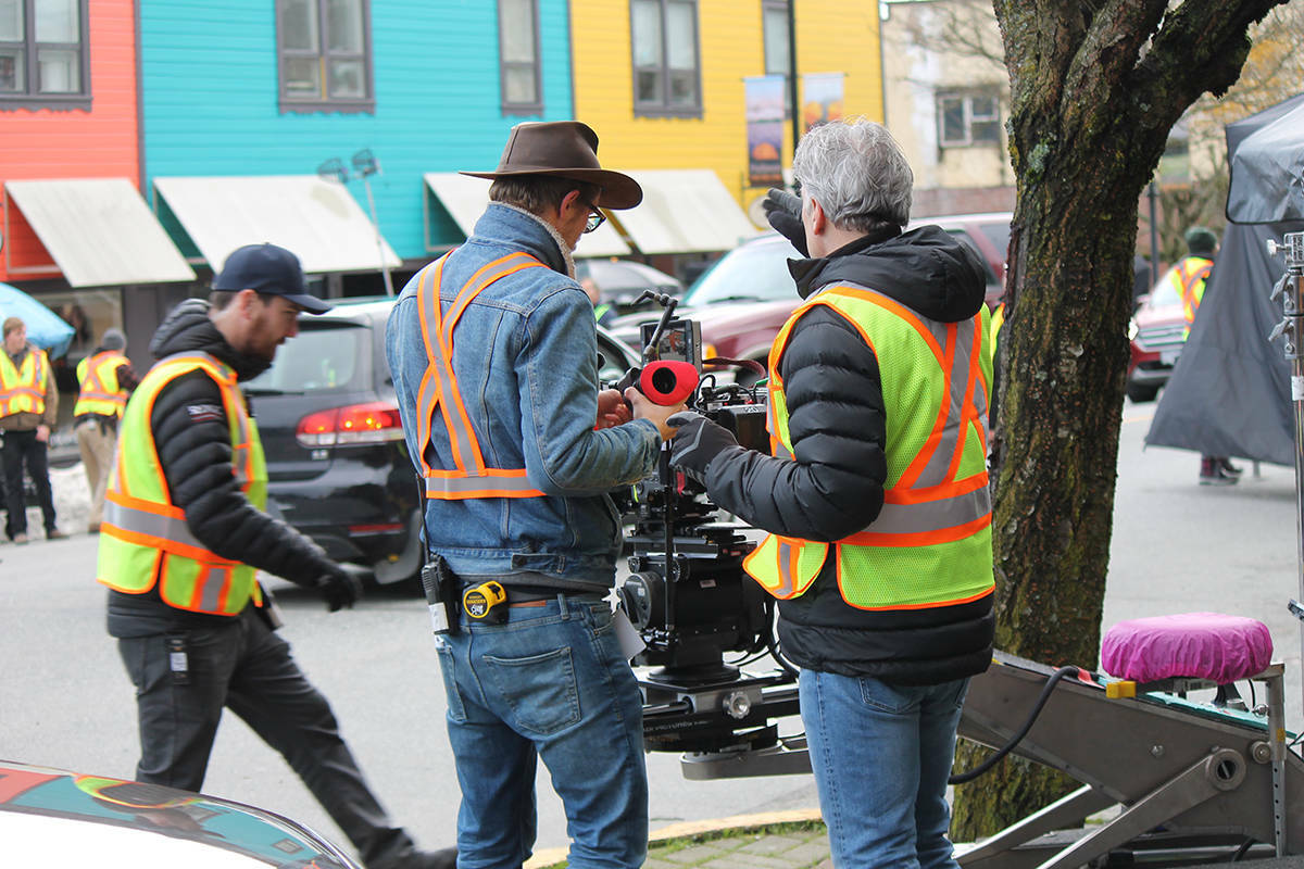 Crews on the set of Resident Alien in Ladysmith. (Black Press Media file photo)