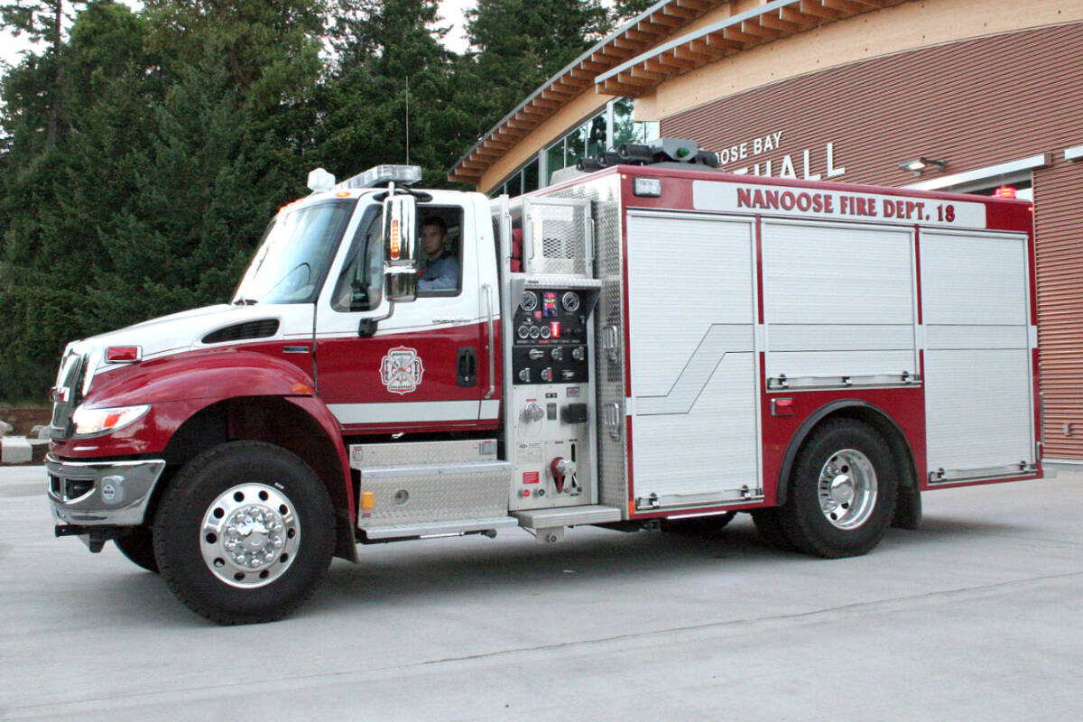 The Nanoose Bay Volunteer Fire Department attended a structure fire on Northwest Bay Road on Wednesday morning (March 29) that claimed a life of a person. (Nanoose Bay Fire Department photo)