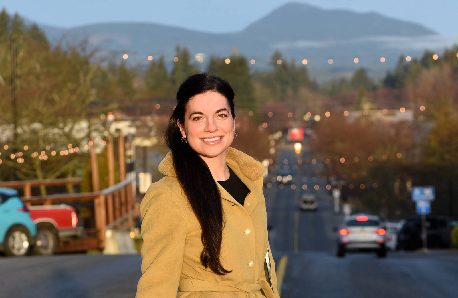 January 19, 2023 - Realtor Brianne Mactier stands on 1st Avenue, Ladysmith's main street.. Don Denton photo