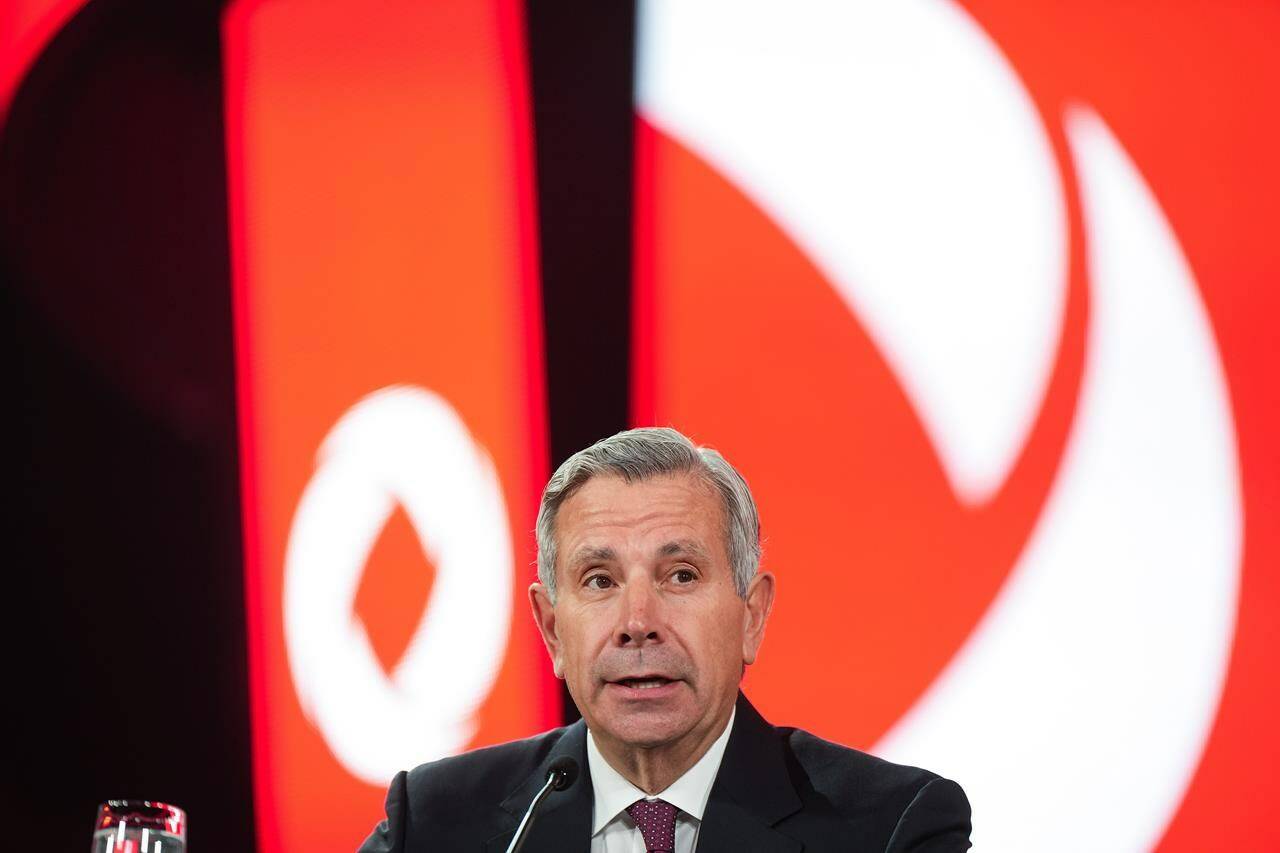 Tony Staffieri, president and CEO of Rogers Communications, speaks in Vancouver, on Monday, October 31, 2022. Rogers Communications Inc. has closed its $26-billion merger with Shaw Communications Inc. after receiving approval from Ottawa.THE CANADIAN PRESS/Darryl Dyck