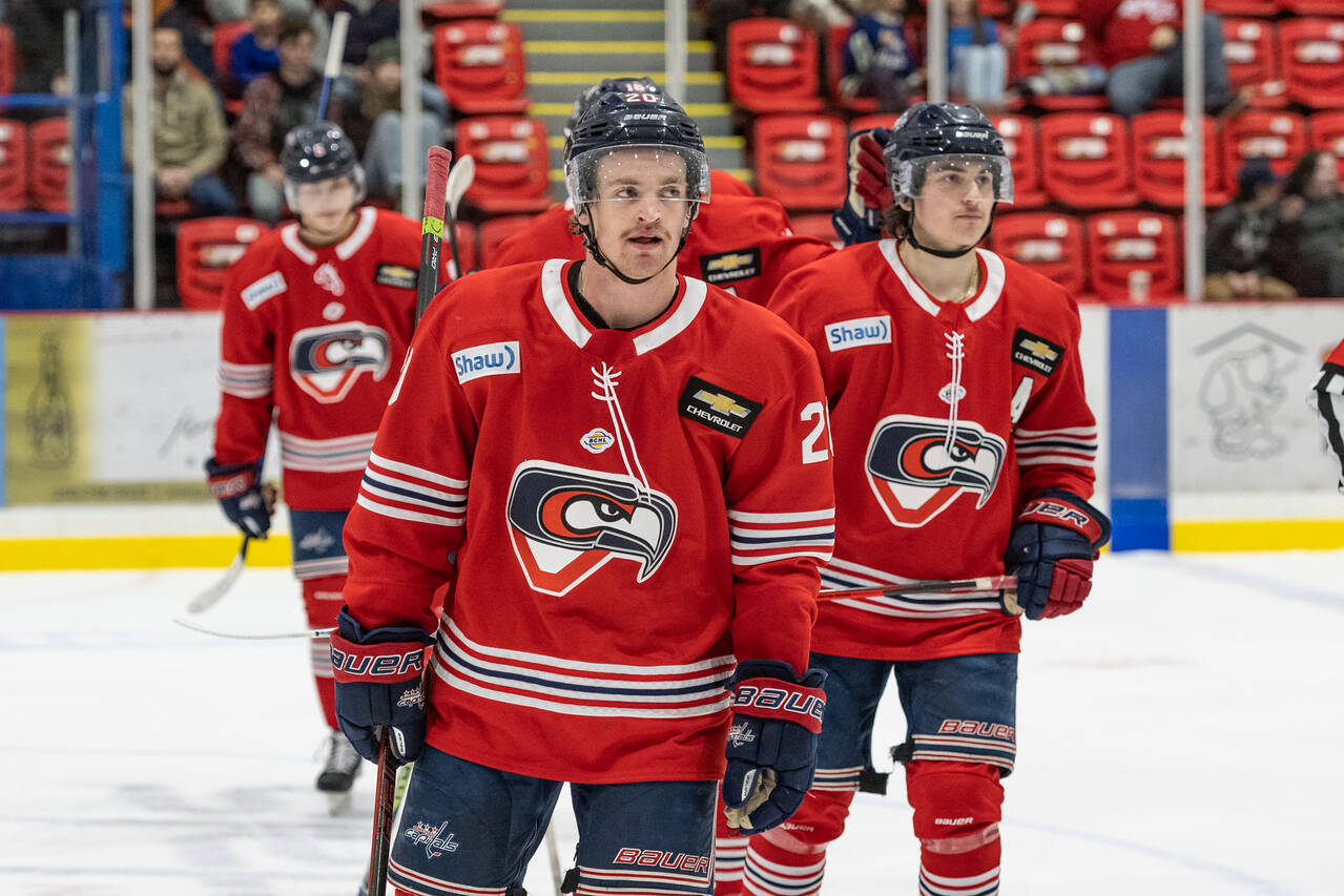 Cowichan’s Cole Melady (#20) was the team’s scoring leader following the departure of Luke Strickland earlier in the season. (Todd Blumel photo)