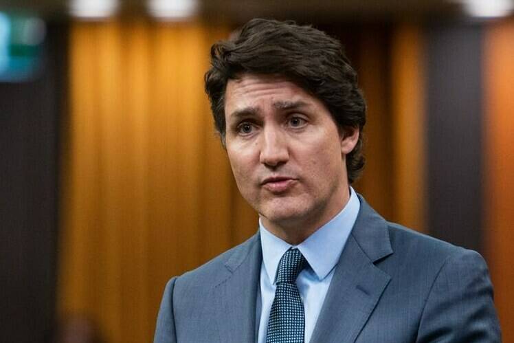Prime Minister Justin Trudeau rises during Question Period on Parliament Hill in Ottawa, on Wednesday, April 19, 2023. The Washington Post says Prime Minister Justin Trudeau privately told NATO that Canada would never meet the military alliance’s targets for defence spending. THE CANADIAN PRESS/Spencer Colby