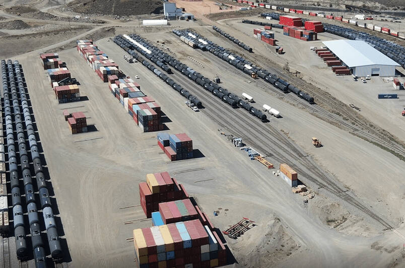 An aerial view of a railway terminal port in Ashcroft, B.C. is shown in this undated handout photo. THE CANADIAN PRESS/HO, Ashcroft Terminal Ltd.