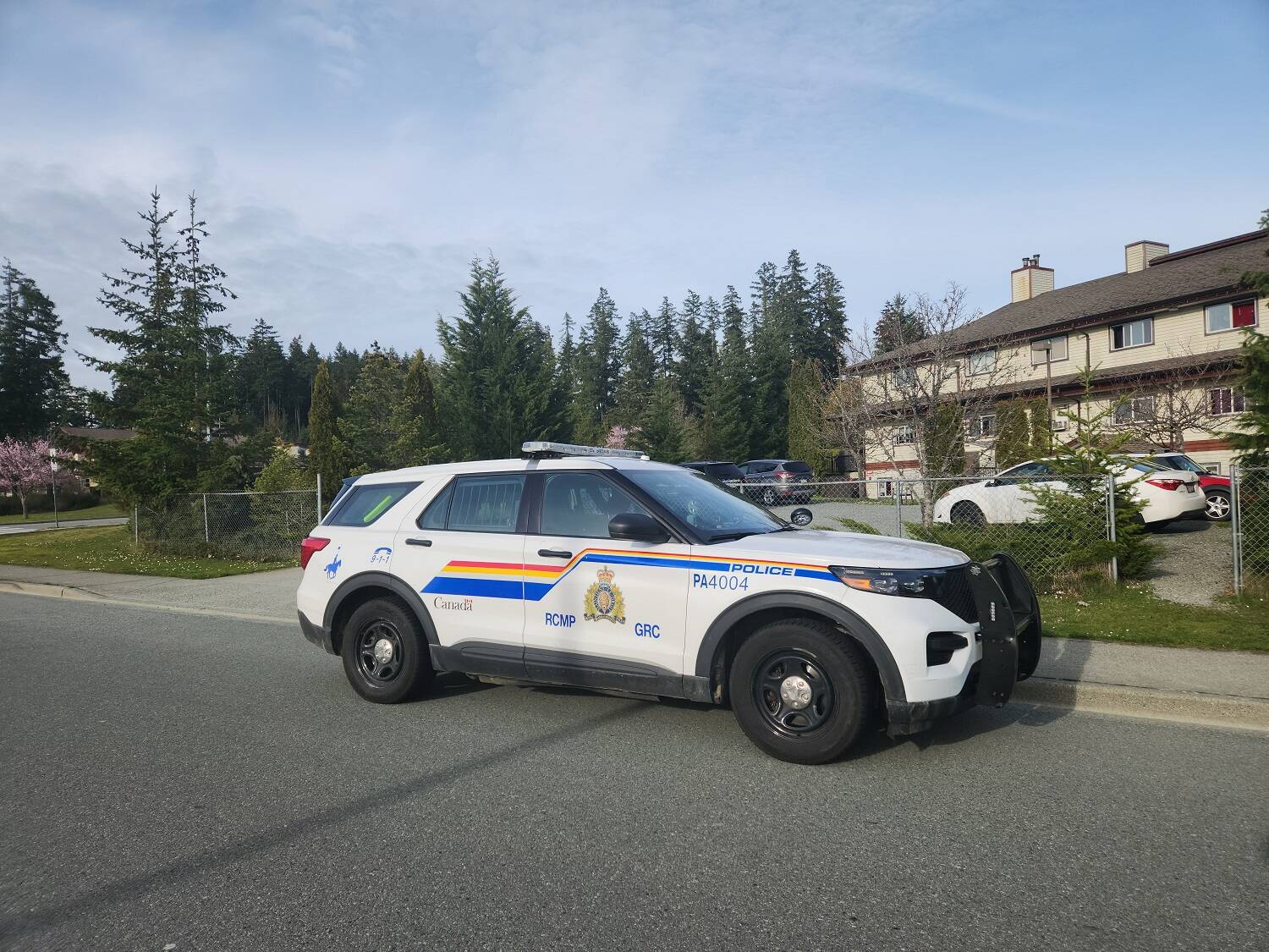 RCMP responded to a report of a stabbing in the 3900 block of Roger Street on Tuesday, April 25. (SUBMITTED PHOTO)