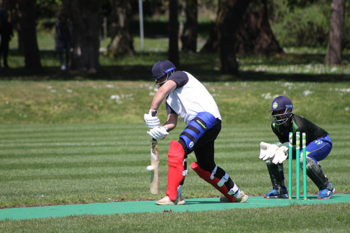 The Canadian men’s national cricket team holds a scouting session at Beacon Hill Park in Victoria on April 28. (Austin Westphal/News Staff)