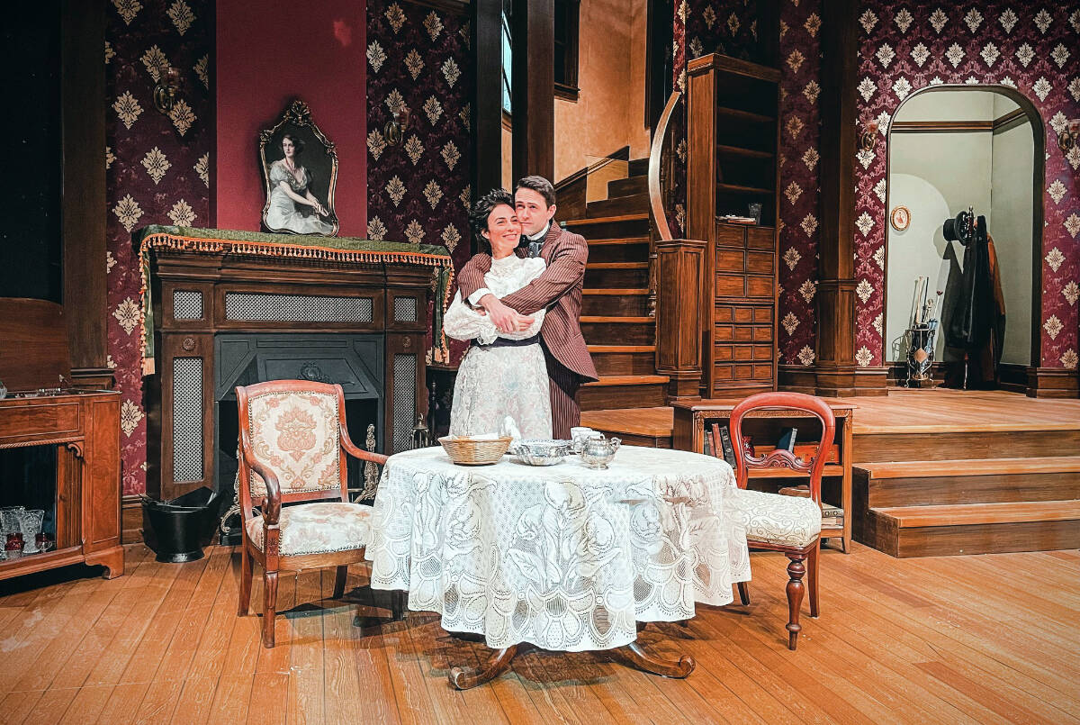 Nyiri Karakas as Bella and Ben Sanders as Jack in a new adaptation of the classic play ‘Gaslight’ at the Chemainus Theatre until May 28. (Photo by Koh Lauren Quan)