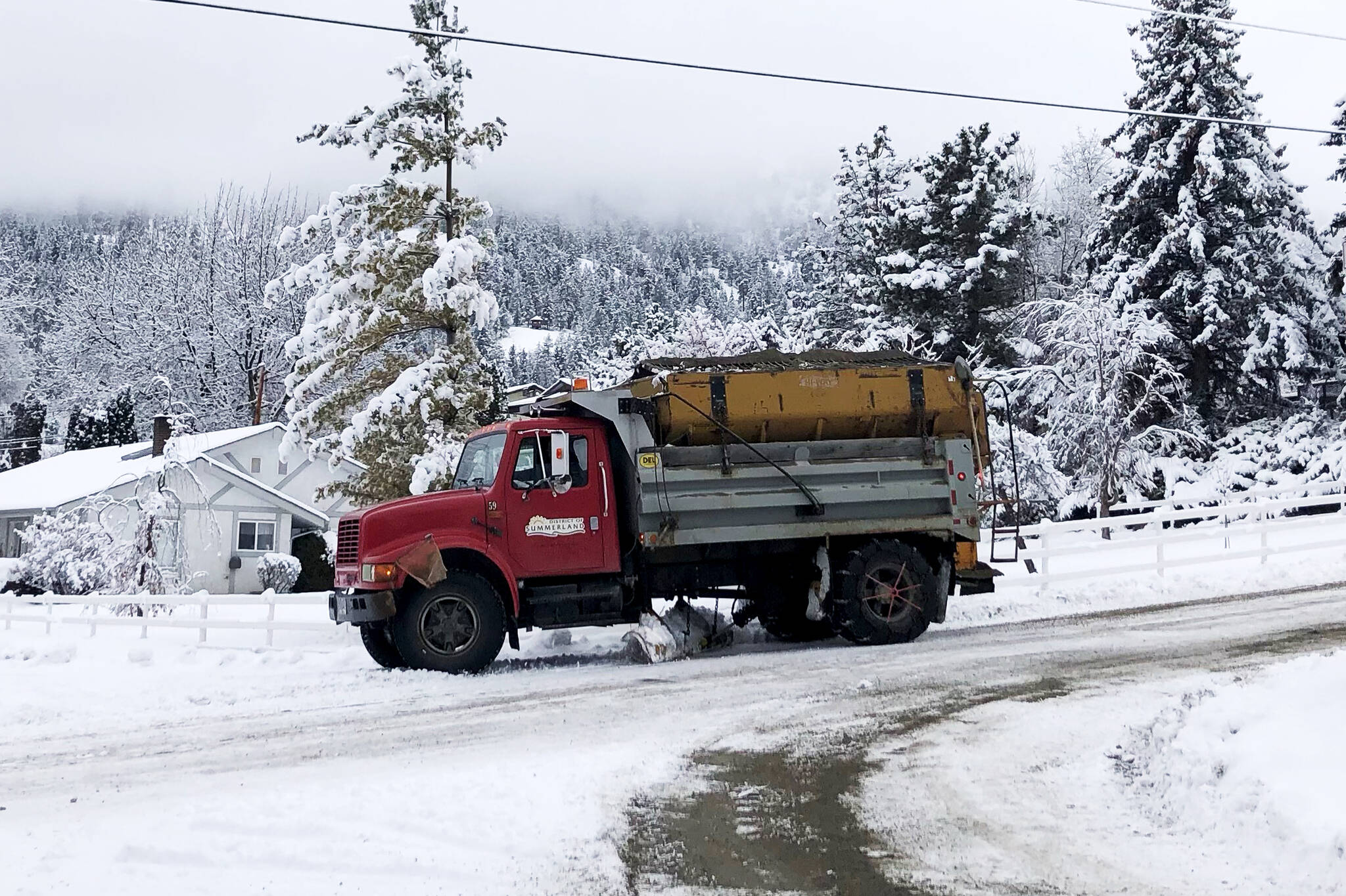 While snow has melted in the valley bottoms, there is still significant snow at Summerland’s two measurement sites west of the community. (Black Press file photo)