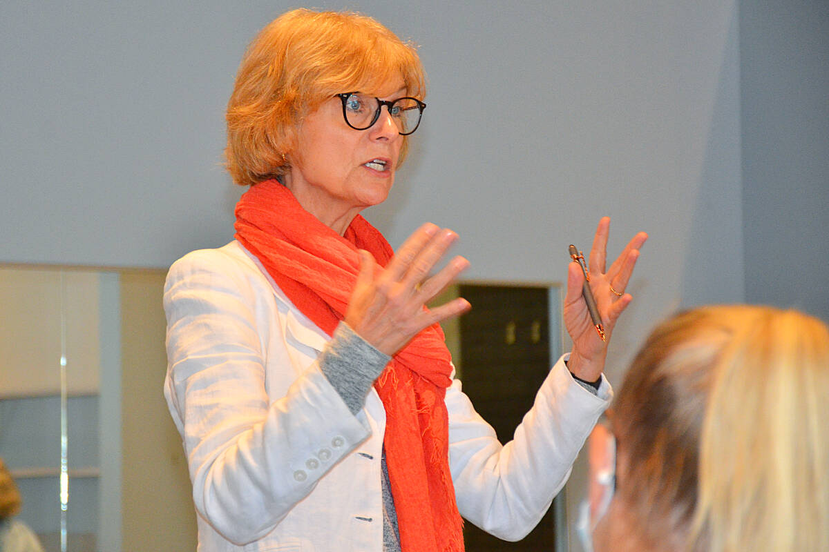 B.C. Seniors Advocate Isobel Mackenzie speaks in Campbell River in July 2022. (Black Press file photo: Alistair Taylor/Campbell River Mirror