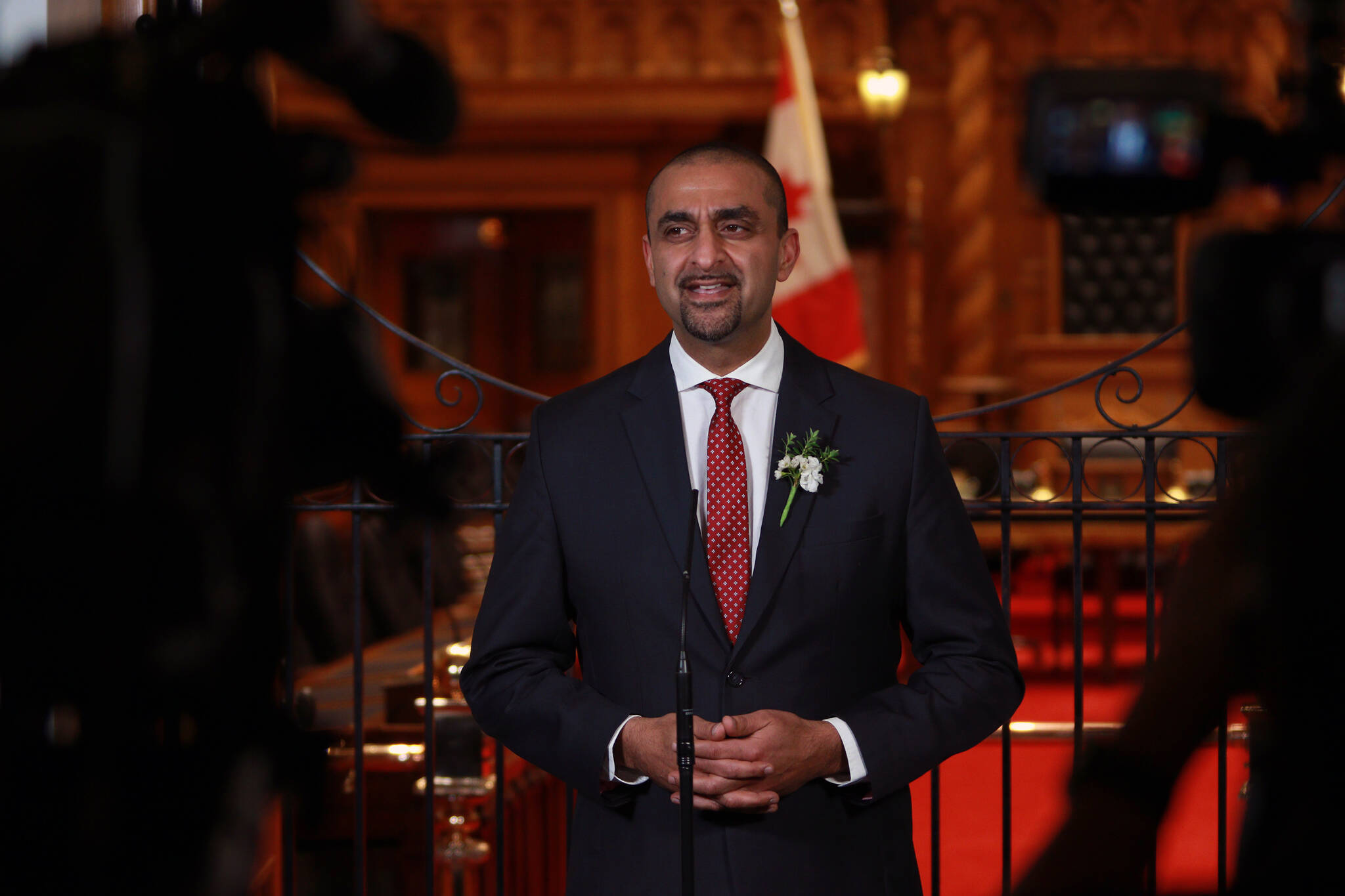 BC NDP House Leader Ravi Kahlon, here seen earlier in 2023, says the last legislative session was a success for the government of Premier David Eby, with BC United disagreeing. (THE CANADIAN PRESS/Chad Hipolito)
