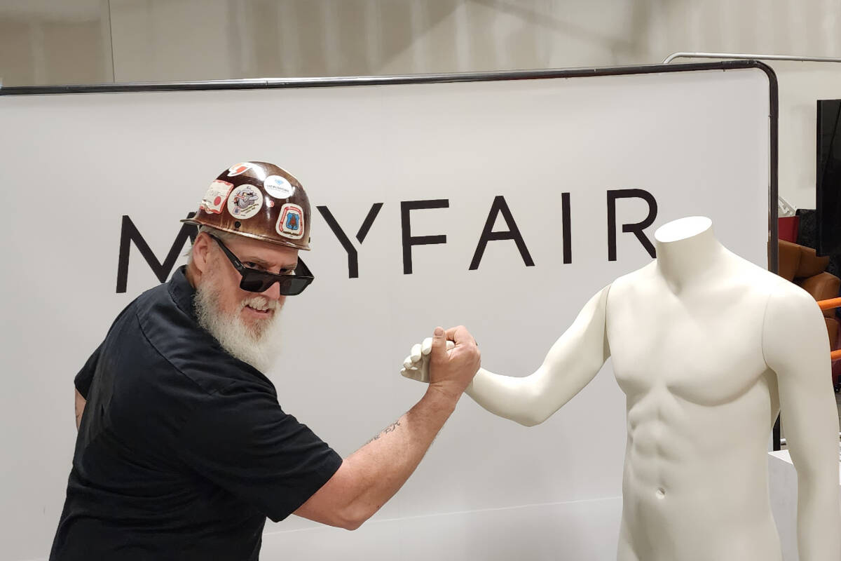 HeroWork Victoria general manager Trevor Botkin is living his life on display as a mannequin for 53 hours at Mayfair Shopping Centre. (Courtesy HeroWork)