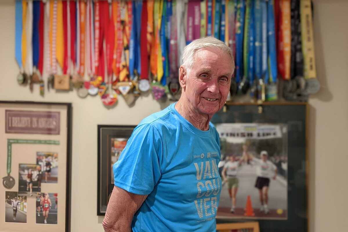 Jim Lawrence, 84, starts most mornings with a walk/ run, often meeting up with a group of friends well before most of the world is awake. (Jacqueline Gelineau/Capital News)