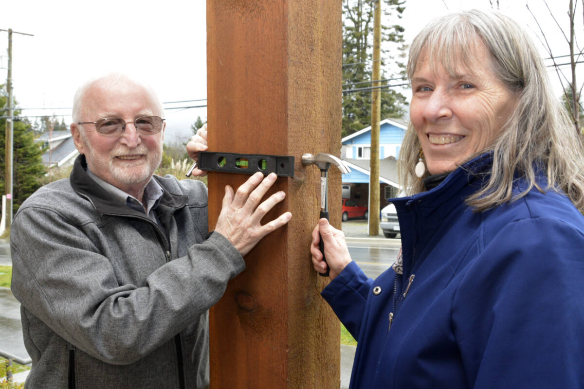 Sooke News Mirror publisher Rod Sluggett and Sooke Region Communities Health Network president Mary Dunn are working together to raise $2 million for the Sooke Gathering Place. The new community centre will be built within the proposed affordable seniors housing complex on Wadams Way. (Kevin Laird – Sooke News Mirror)