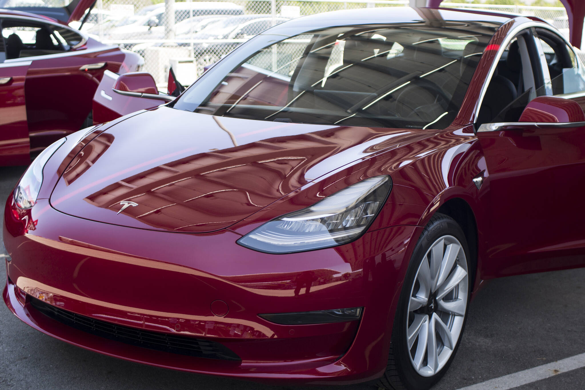 A Tesla electric vehicle owner went to court after it was damaged. Bloomberg photo by Dania Maxwell