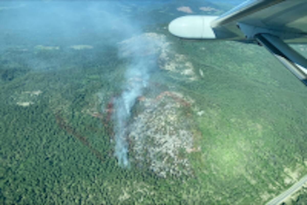 The Pigeon Creek wildfire is continuing to spread and is not responding to suppression efforts. (BC Wildfire)