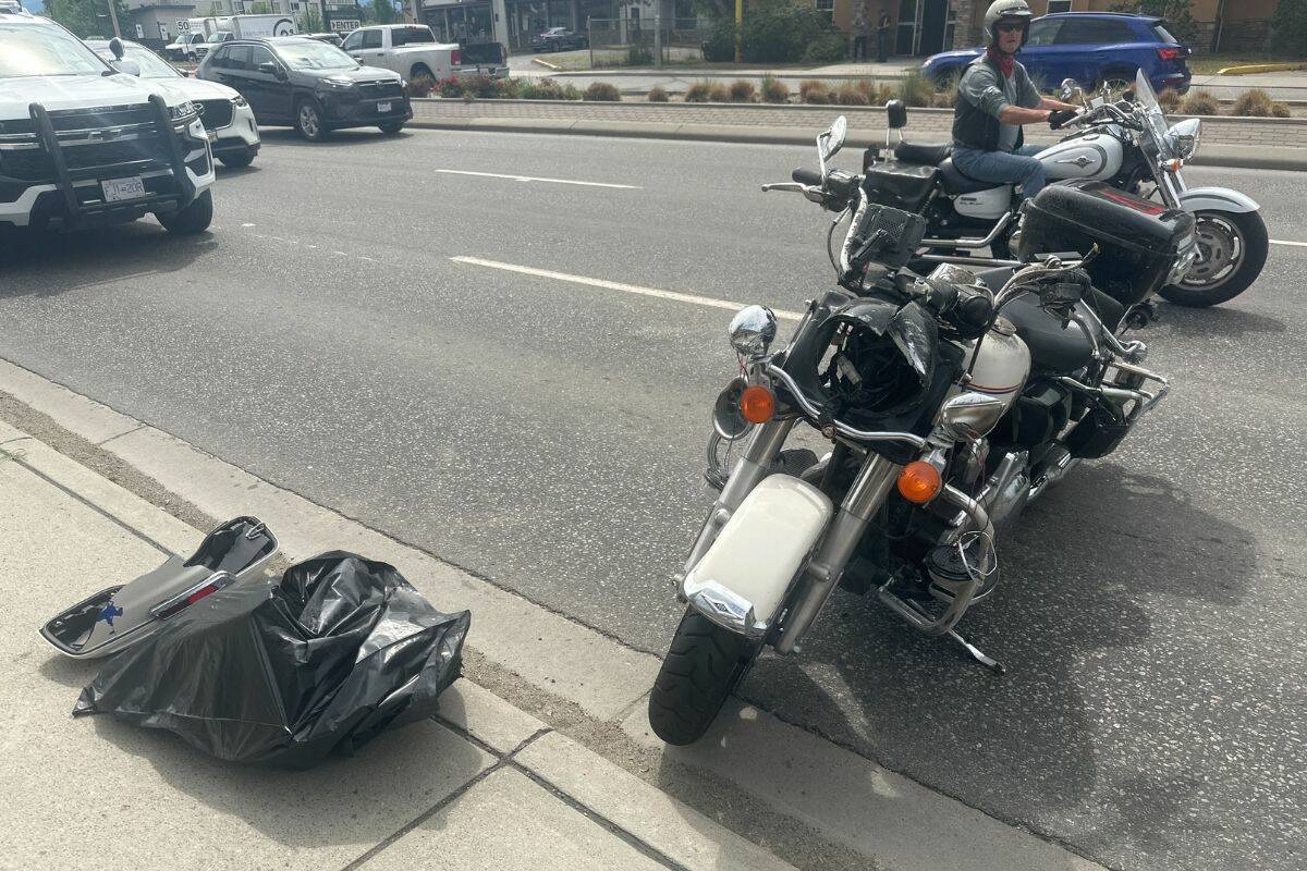 A police bike has been damaged. (Brittany Webster Photo)