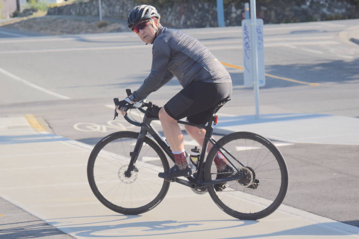 A cyclist rides during the second annual Greater Victoria Terry Fox Ride of Hope Sunday (June 25). (Brendan Mayer/News Staff)