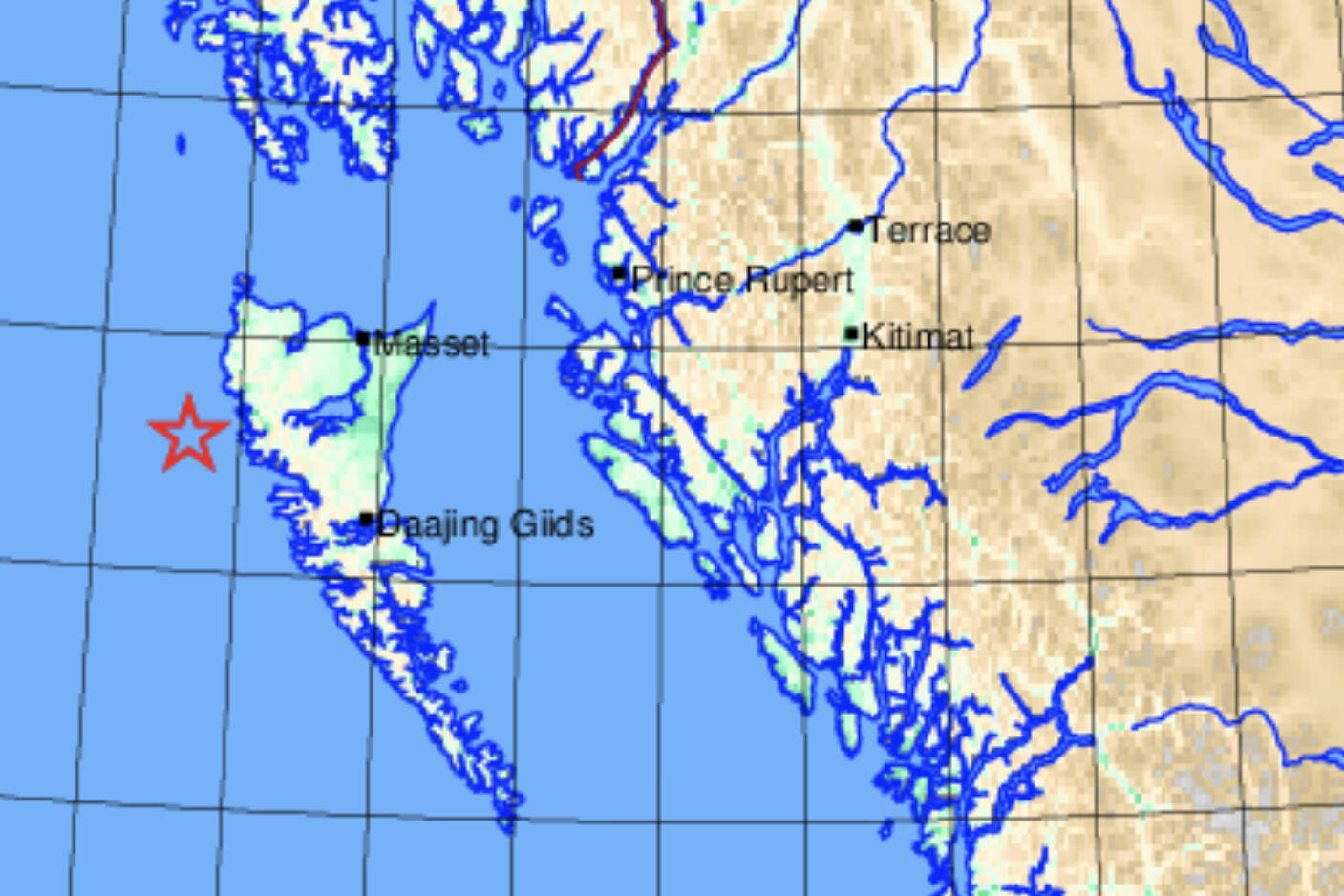 A minor earthquake has been recorded off the coast of Graham Island in Haida Gwaii, B.C. (Earthquakes Canada)