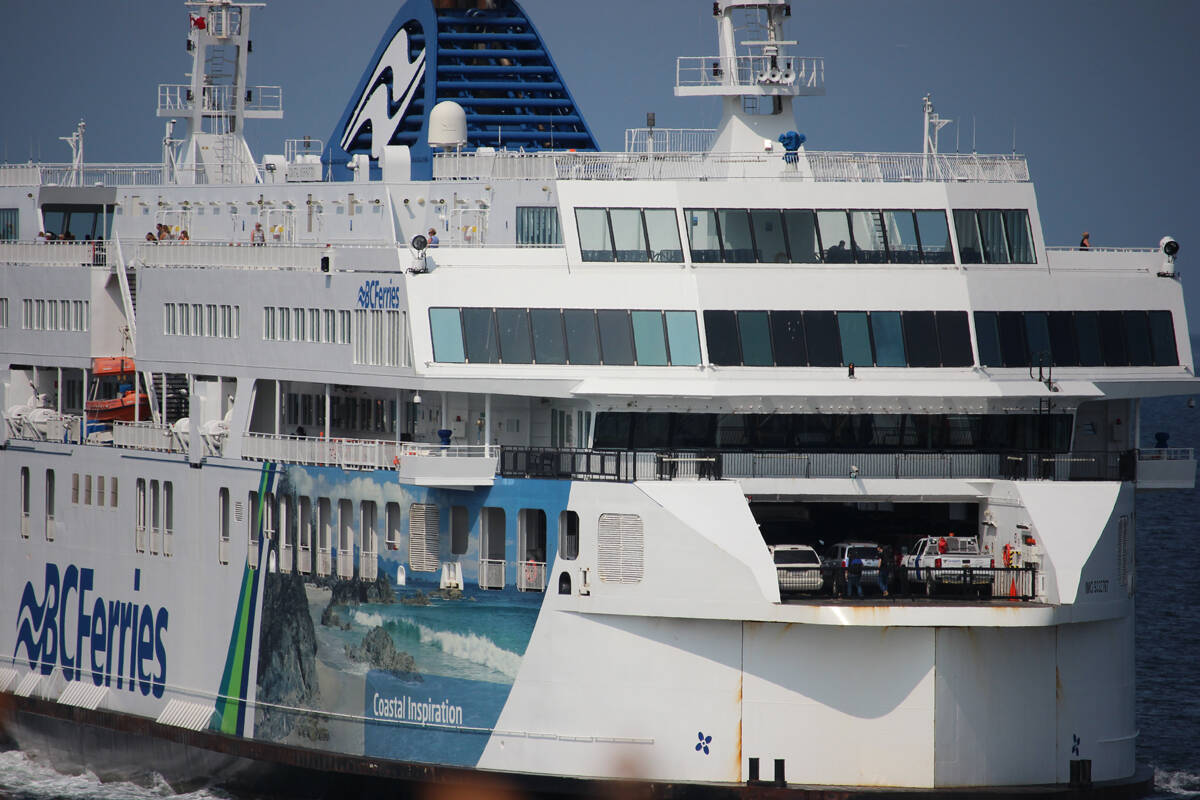 The B.C. Ferries vessel Coastal Inspiration arriving in Nanaimo, from Tsawwassen. (News Bulletin file photo)