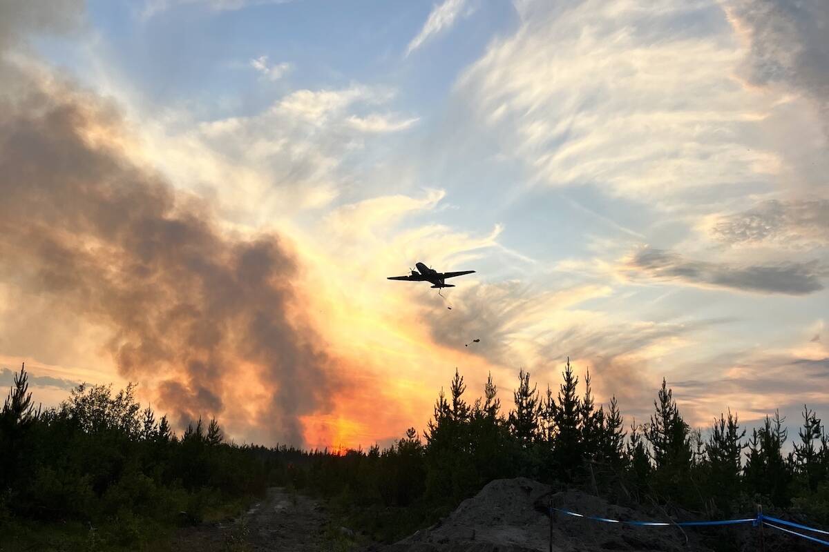 Tsah Creek wildfire burning near Vanderhoof on July 9, 2023. (BC Wildfire Service handout)