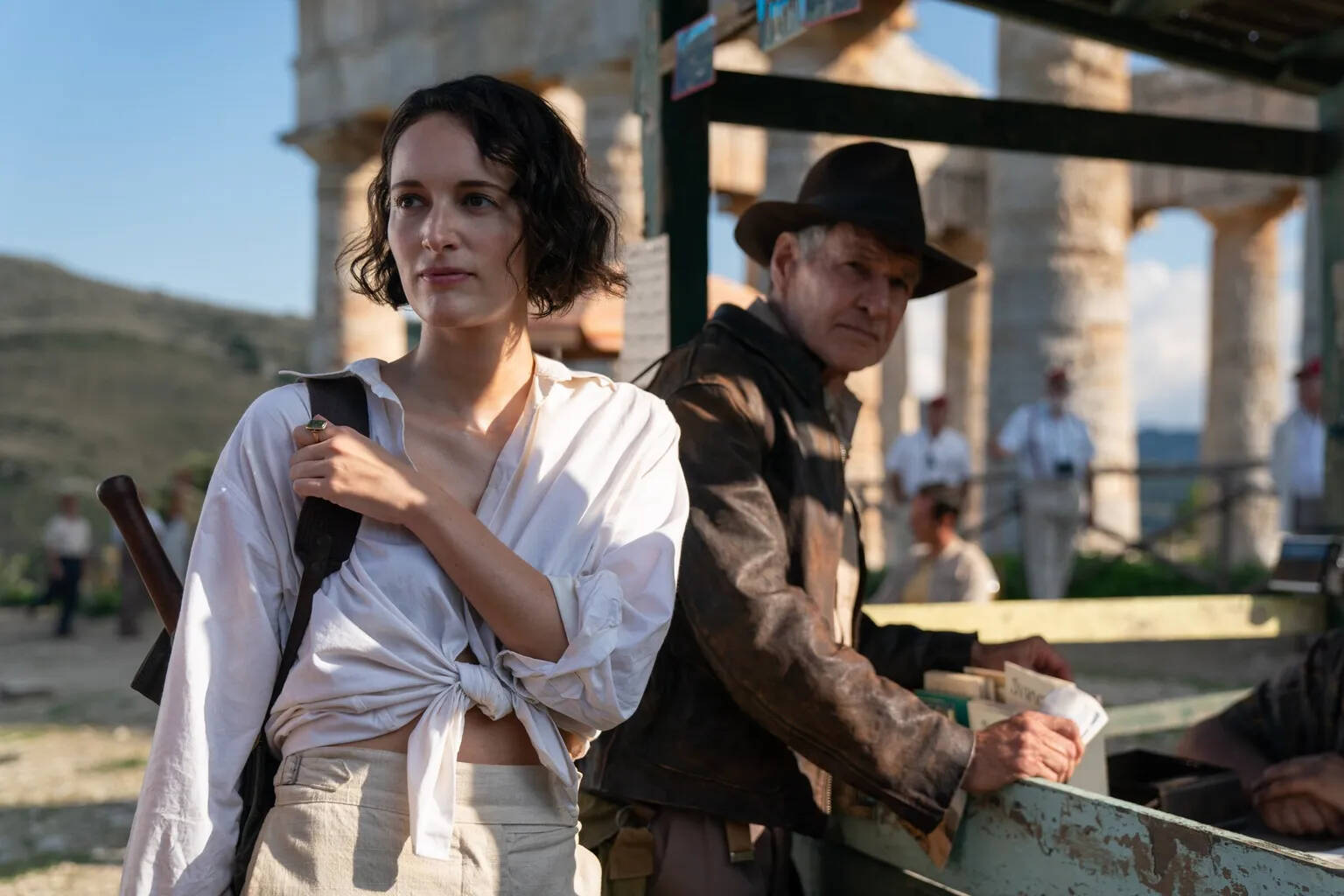 Phoebe Waller-Bridge, left, and Harrison Ford in Indiana Jones and the Dial of Destiny. (Lucasfilm Ltd. / Disney via Tribune News Service)