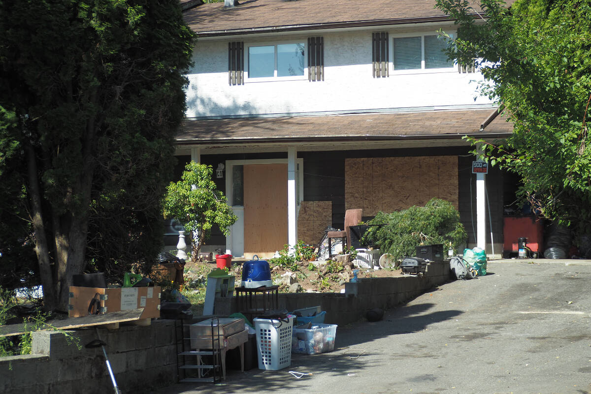 Nanaimo RCMP are investigating a house fire that broke out early Sunday, July 9, that has been deemed suspicious. (Chris Bush/News Bulletin)
