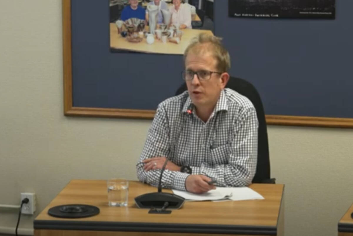 Dr. Marc Lambiotte speaks at a June 19 committee of the whole meeting about recruitment and retention of medical staff. (SCREENSHOT)