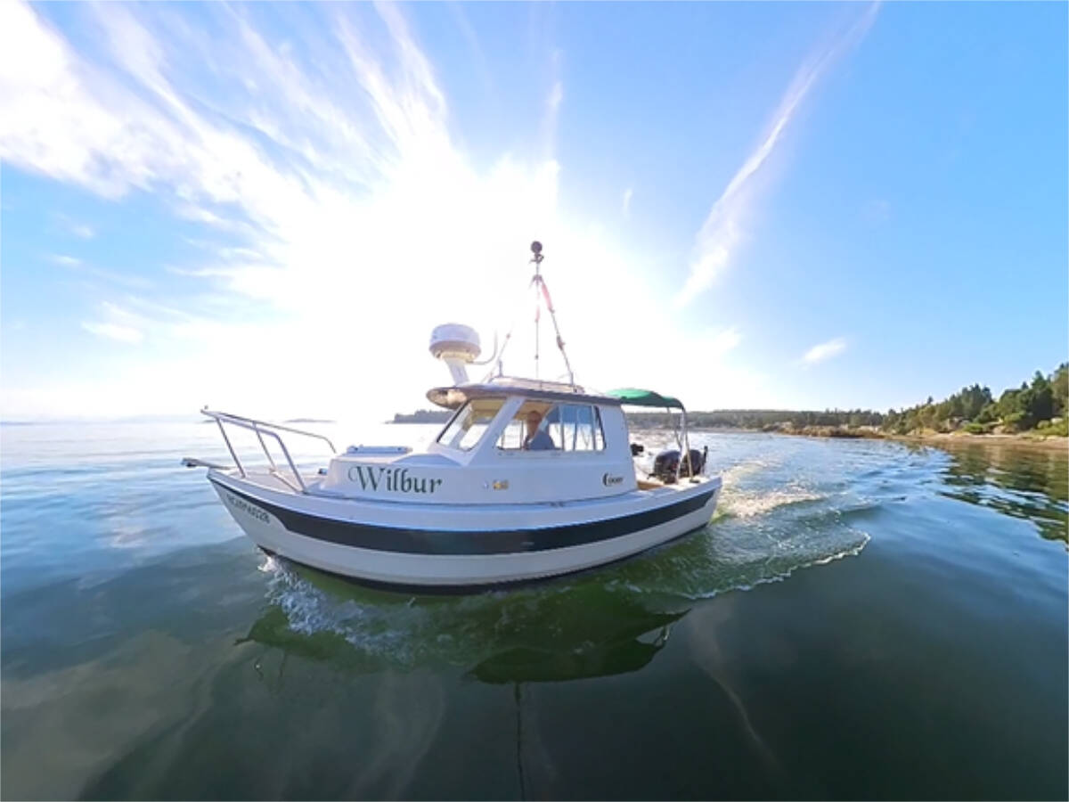 Be on the lookout for Wilbur, a 16-ft research boat that is cruising the East Coast of Vancouver Island between Parksville and Campbell River from now until Tuesday to map the shoreline. Photo courtesy Pacific Salmon Foundation