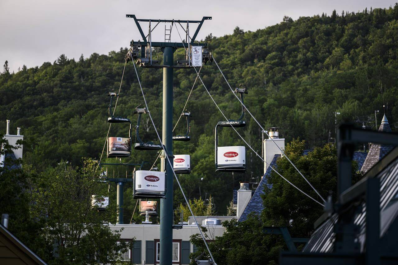 A chairlift is seen at Mont Tremblant resort in Mont-Tremblant, Que., on Sunday, July 16, 2023. THE CANADIAN PRESS/Justin Tang