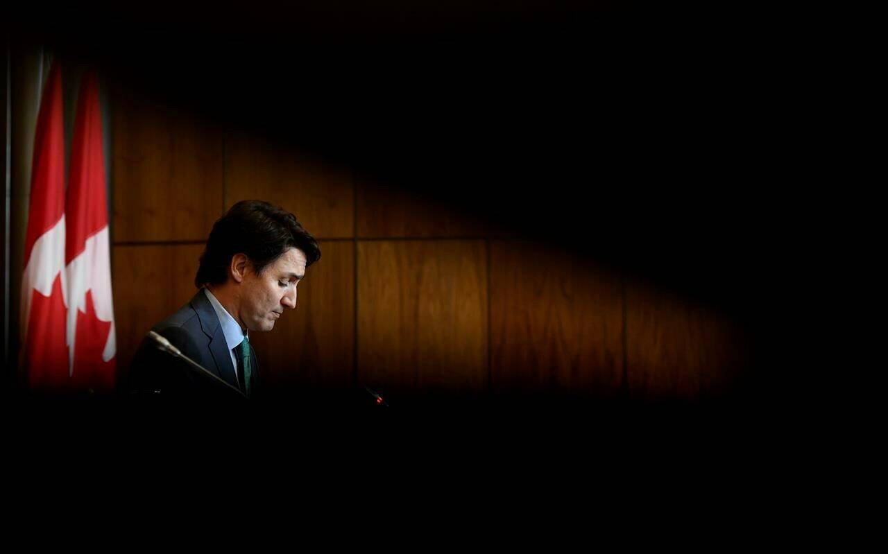 Prime Minister Justin Trudeau participates in a news conference on the COVID-19 pandemic in Ottawa, on January 5, 2022. THE CANADIAN PRESS/Justin Tang