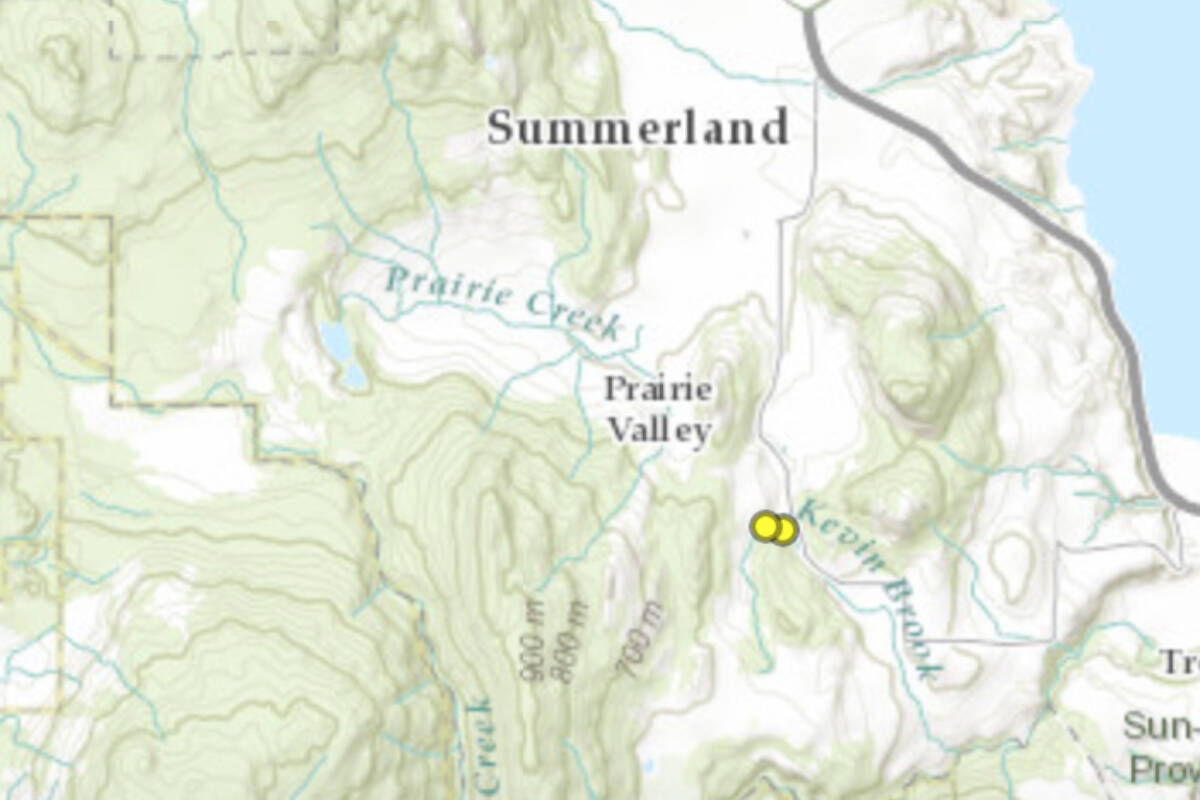 The Kevin Brook Wildfire, located south of Summerland, is now considered held. (Photo- BC Wildfire Service)
