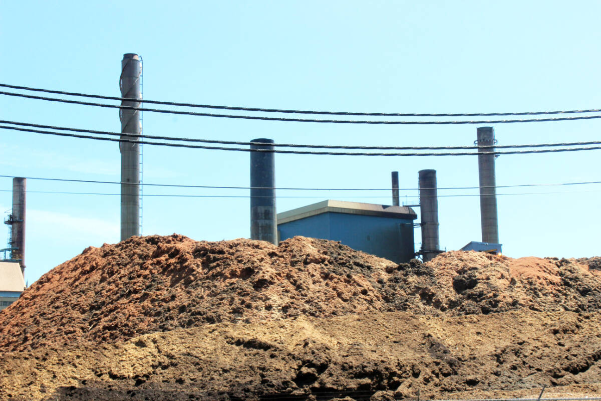 A fire in a hog fuel pile at the Catalyst Crofton mill kept crews on scene for 3 1/2 hours. (File photo by Don Bodger)