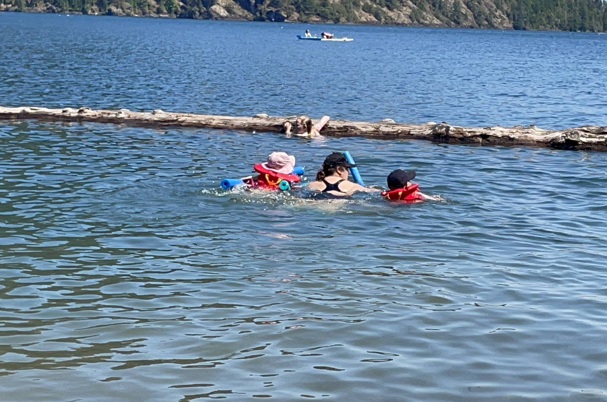 A log boom marks off the swimming area at Gordon Bay Provincial Park. (Sarah Simpson/Gazette)