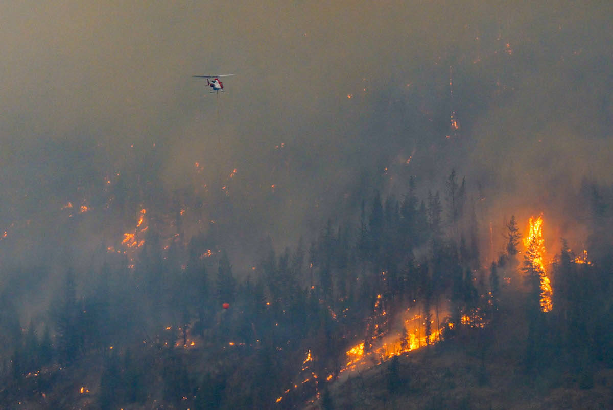 BC Wildfire Services are continuing to battle the Lower East Adams Lake wildfire. (BC Wildfire Services)