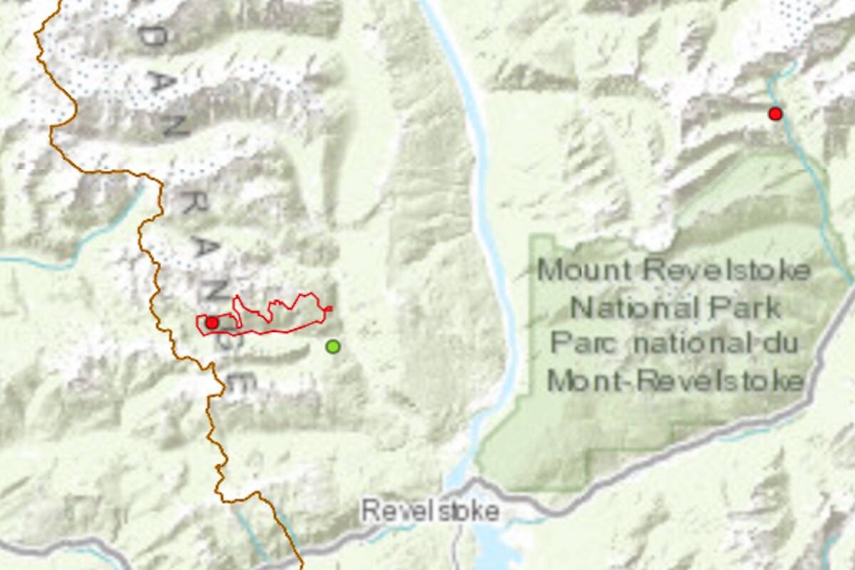 Wildfires around Revelstoke as of Aug. 6, 2023. (BC Wildfire Service)