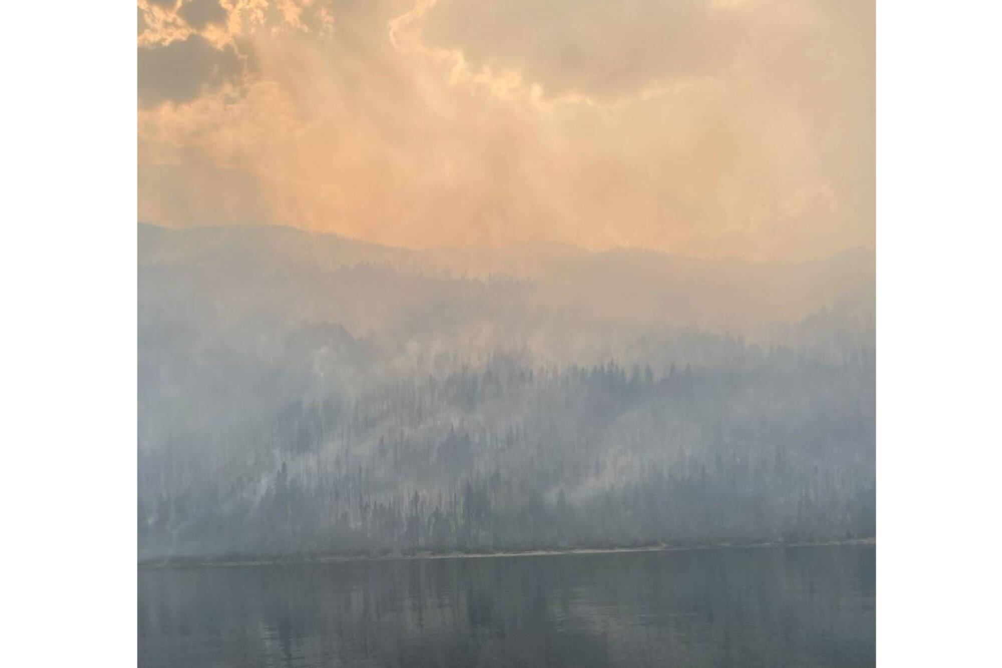 Smoky skies over Adams Lake. (CSRD image)